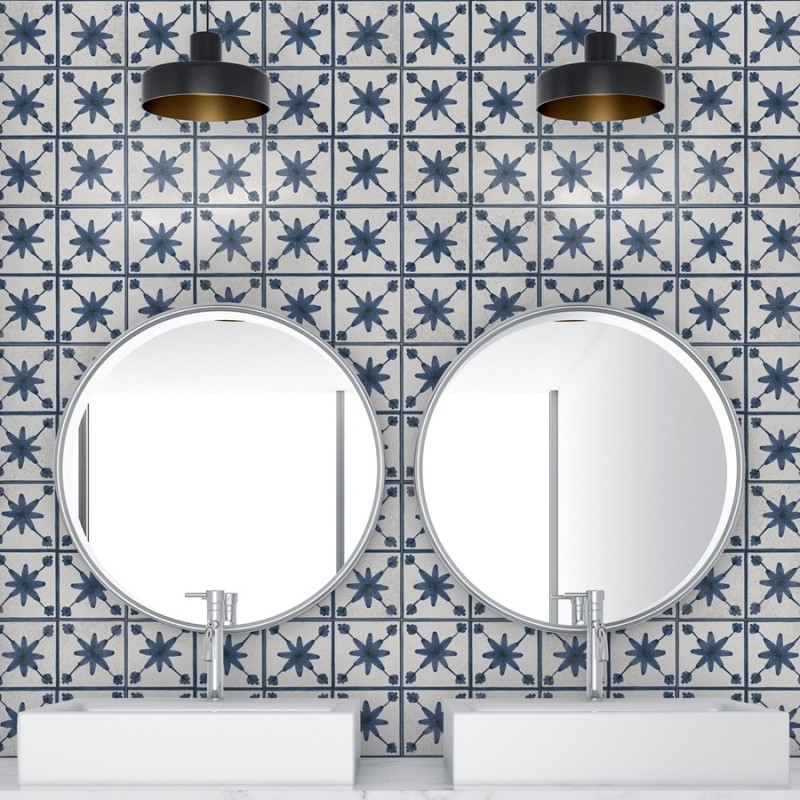 Carreaux ciment - Carrelage Denia 45x45 – Imitation carreaux de ciment étoile bleue