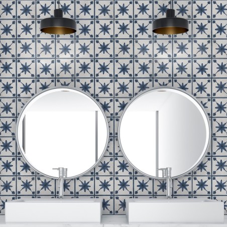 Carreaux ciment - Carrelage Denia 45x45 – Imitation carreaux de ciment étoile bleue