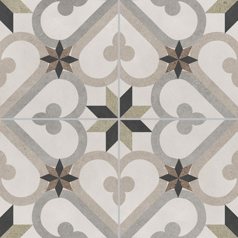 Carreaux ciment - Carrelage Cadaqués 45x45 – Imitation carreaux de ciment beige et gris