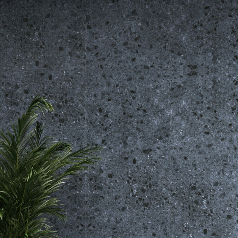 Dalle sur plots terrasse - Dalle GEOTECH Anthracite 60x60 – Terrazzo Ceppo di Grey 2 cm R11