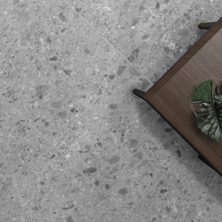 Dalle sur plots terrasse - Dalle GEOTECH Grey 60x60 – Terrazzo Ceppo di Grey 2 cm R11