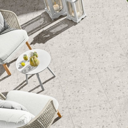 Dalle sur plots terrasse - Dalle GEOTECH Ivory 60x60 – Terrazzo Ceppo di Grey 2 cm R11
