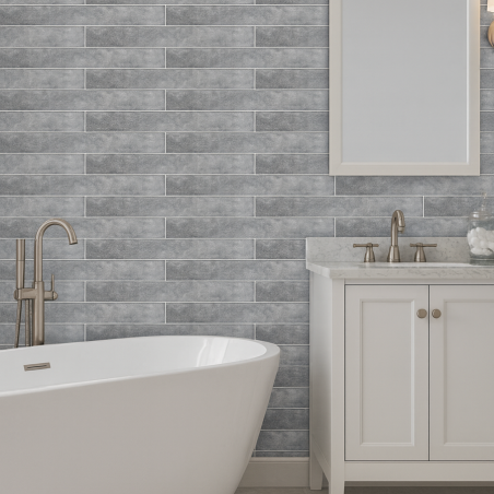 Zellige - Carrelage CHROMA GREY 4,8x44,5 cm effet zellige