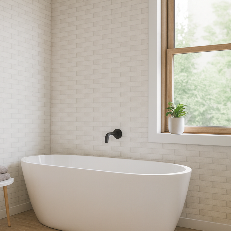 Zellige - Carrelage CHROMA WHITE 4,8x44,5 cm effet zellige