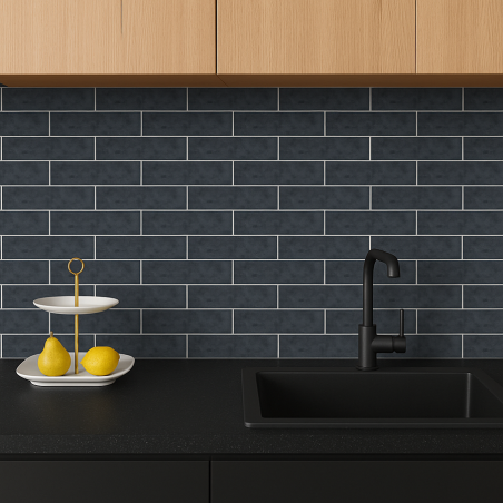 Zellige - Carrelage SOLLER BLACK 7,5x30 cm effet zellige