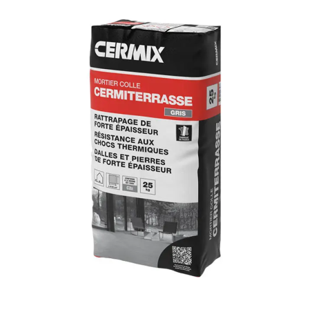 Colle - Mortier colle Cermiterrasse – spécial sols extérieurs