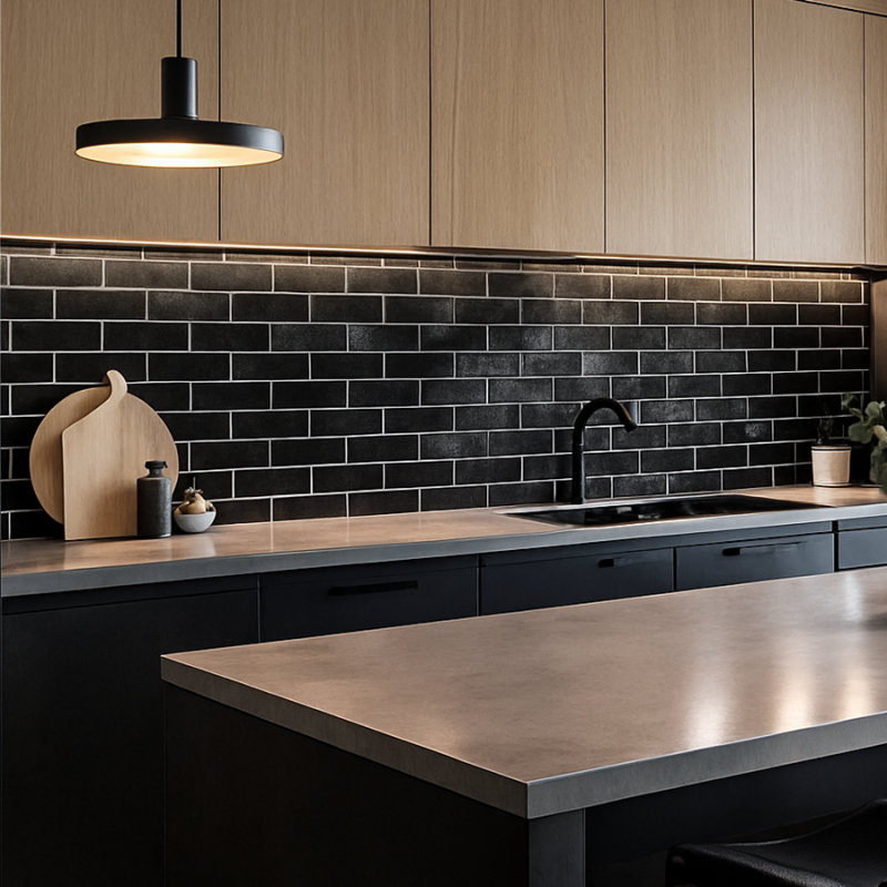 Zellige - Carrelage MALLORCA BLACK 7,5x30 cm effet zellige