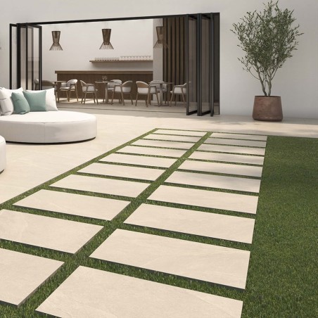 Dalle sur plots terrasse - Dalle sur plots ARDESIA BONE 60x90x2 cm effet pierre antidérapant R11
