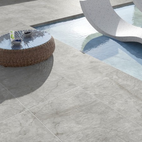 Effet pierre - Carrelage terrasse AUREA ROCK Smoke