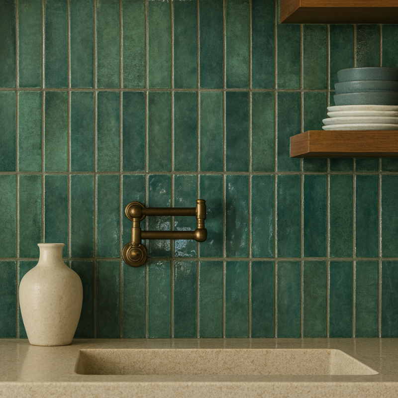 Zellige - Carrelage zellige Easy Limit Green 32×62,5 cm