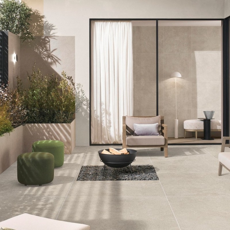 Dalle sur plots terrasse - Dalle ANDARIA Sand 90×90 – Effet pierre naturelle