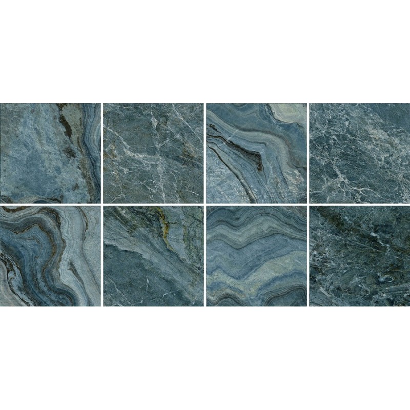 Carrelage - Carrelage piscine bleu gris 8 carreaux en 1 BALTIC Blue 30x60cm