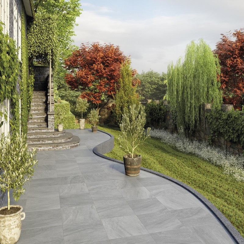 Echantillon - échantillon Dalle sur plots EREBOR GRIS effet pierre antidérapant R11