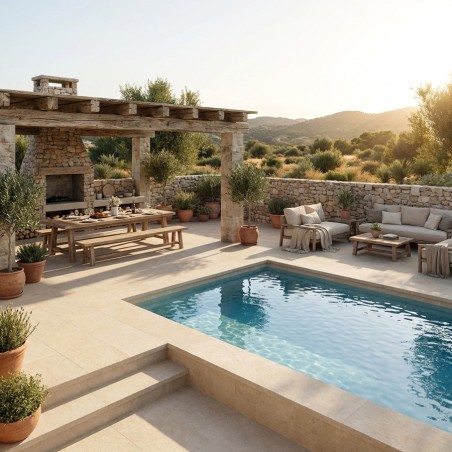 Dalle sur plots ROHE BEIGE...