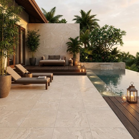 Carrelage imitation travertin beige 60x60 R11 antidérapant extérieur — free download
