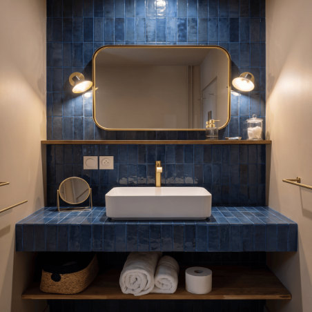 carrelage effet zellige facile à poser bleu