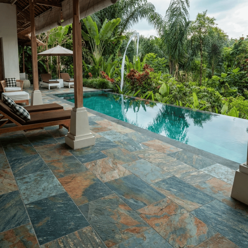 carrelage pierre bali terrasse