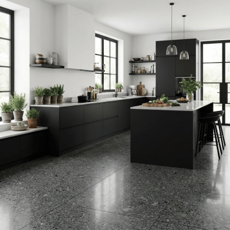 cuisine noire terrazzo
