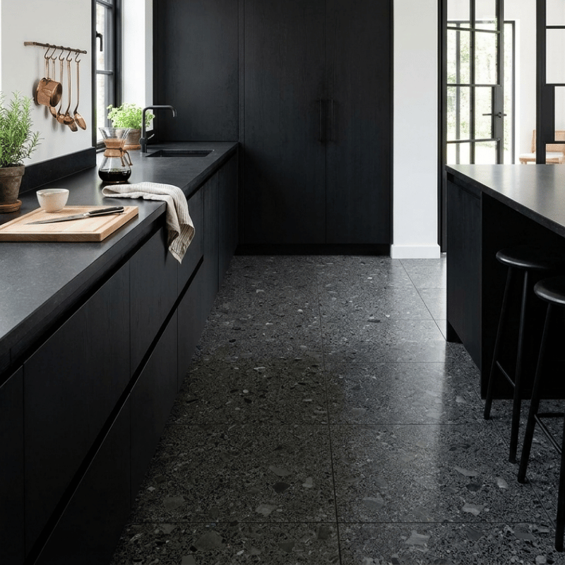 cuisine noire terrazzo