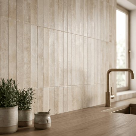 carrelage effet zellige 5x40 cm BALI ALMOND