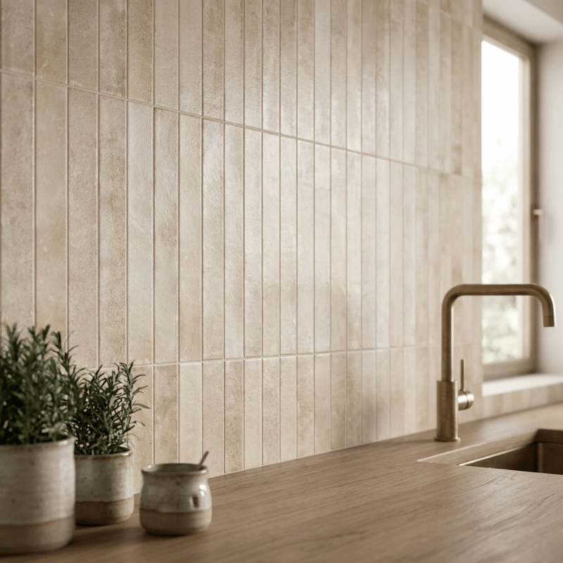 carrelage effet zellige 5x40 cm BALI ALMOND