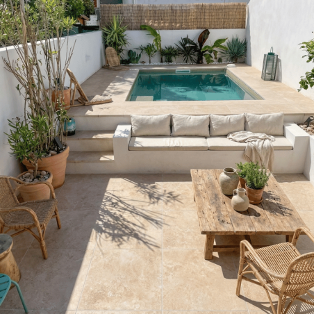 CARRELAGE TRAVERTIN LIGHT 60 cm X 60 cm antidérapant R11 rectifié
