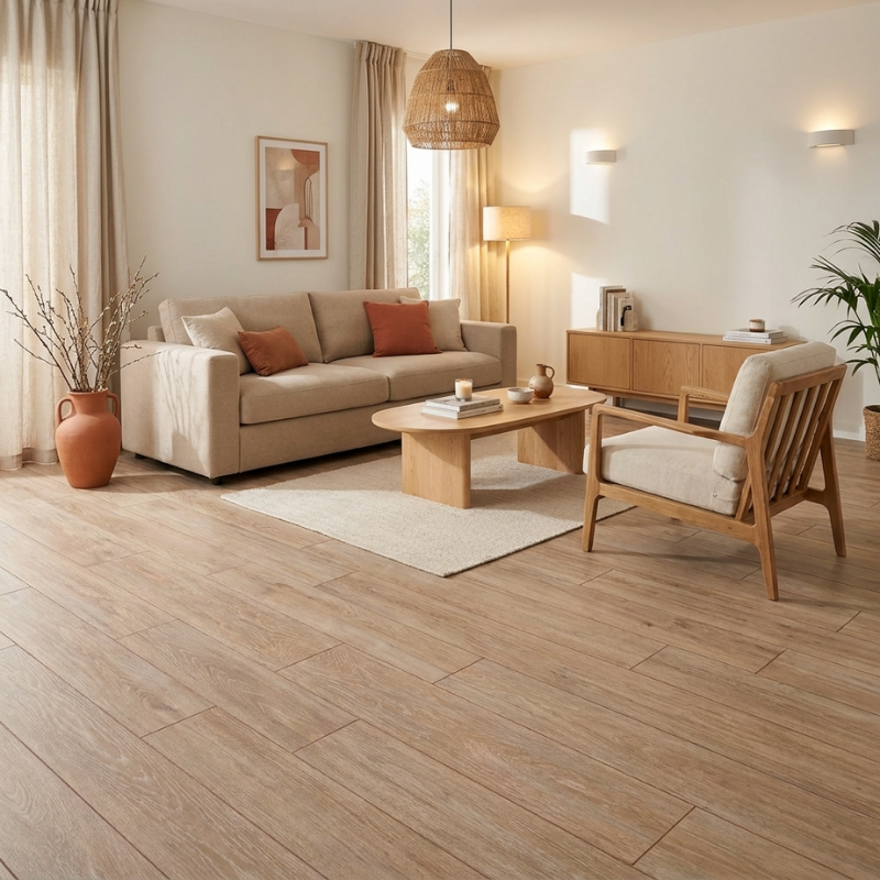 Carrelage parquet bois naturel
