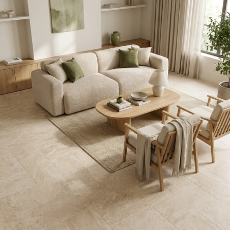 Carrelage imitation travertin rectangle 40 par 60 cm