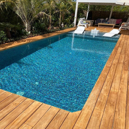 Mosaïque effet pierre - Emaux de Verre Onix Forest Blue