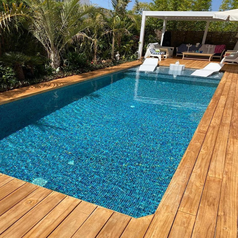 Mosaïque effet pierre - Emaux de Verre Onix Forest Blue