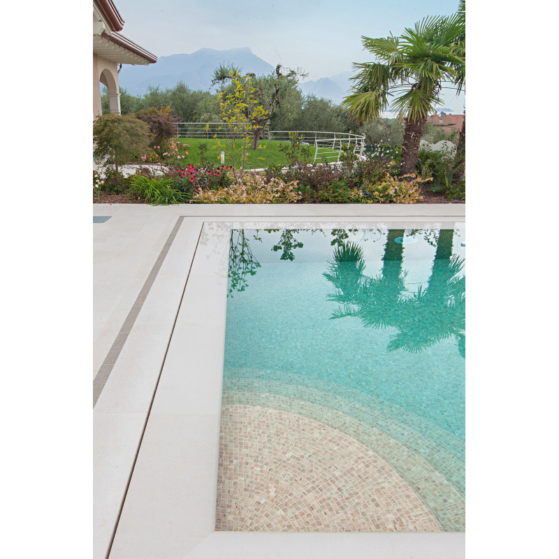 Mosaïque effet pierre - Emaux de verre Ezarri Zen Travertino