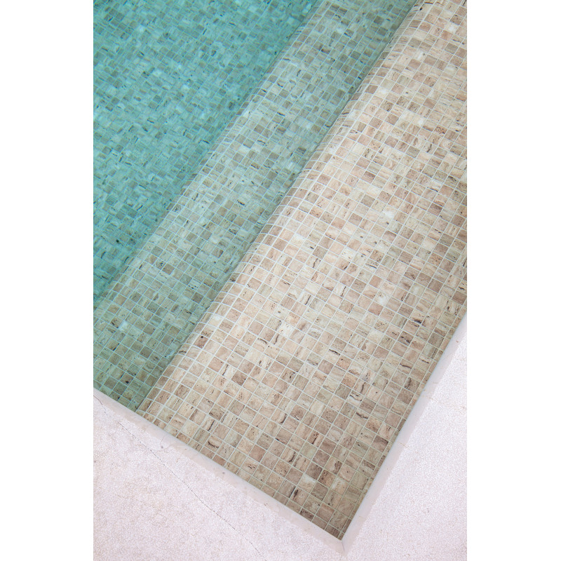 Mosaïque effet pierre - Emaux de verre Ezarri Zen Travertino