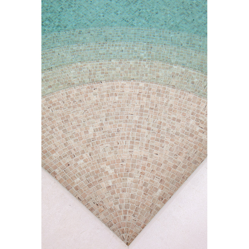 Mosaïque effet pierre - Emaux de verre Ezarri Zen Travertino