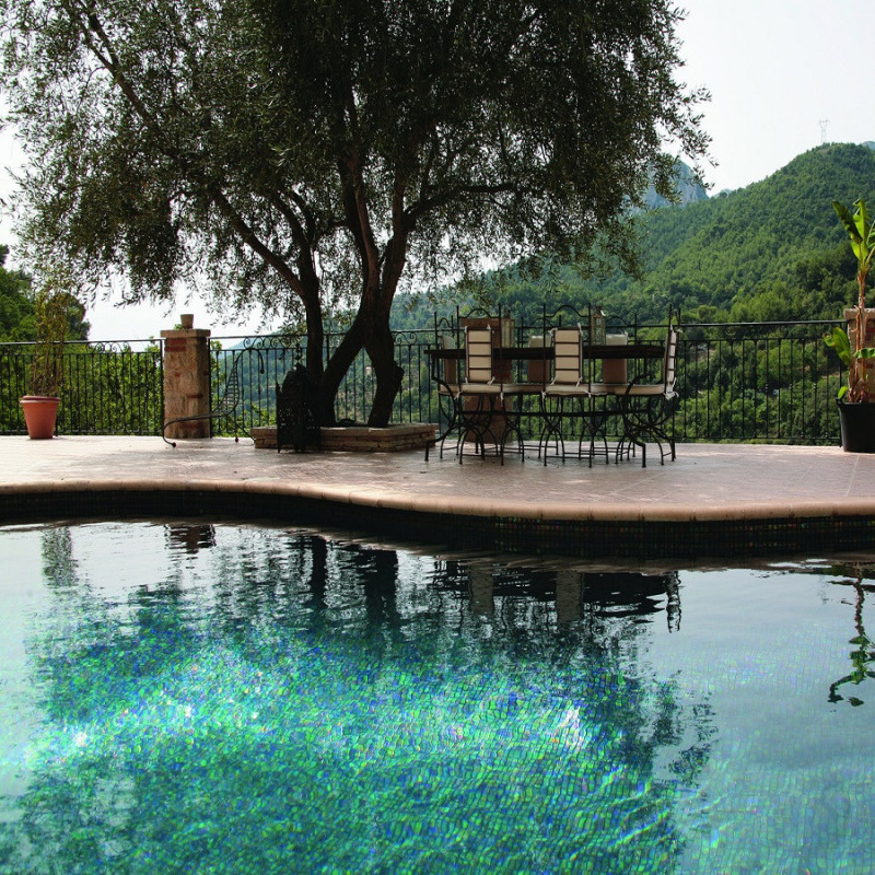 Mosaïque nacré - Emaux de Verre ezarri Ebano