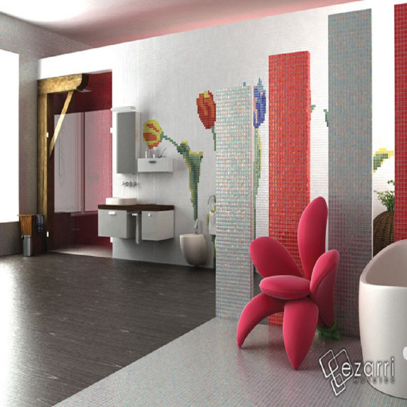 Mosaïque nacré - Emaux de Verre ezarri Rubi