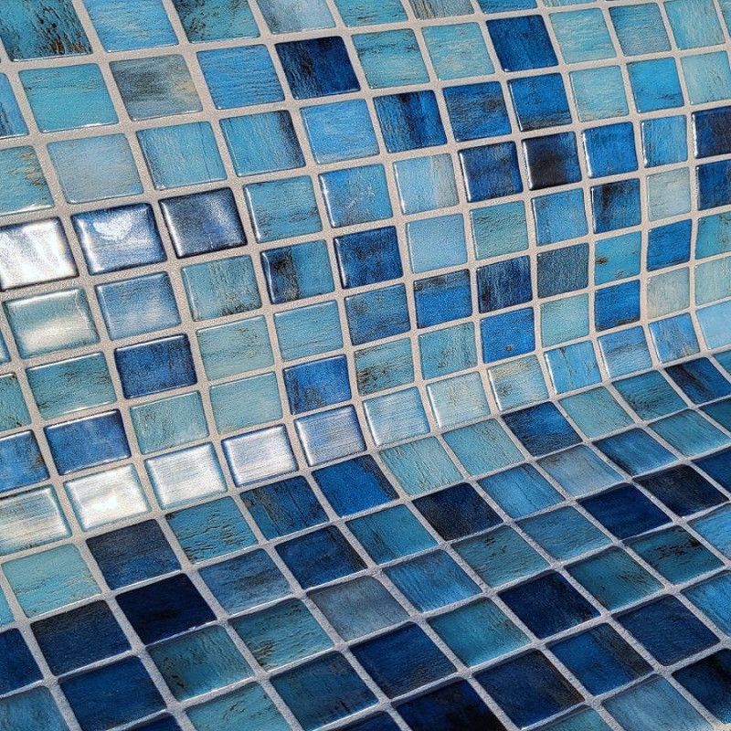 Mosaïque effet pierre - Emaux de Verre Onix Forest Blue