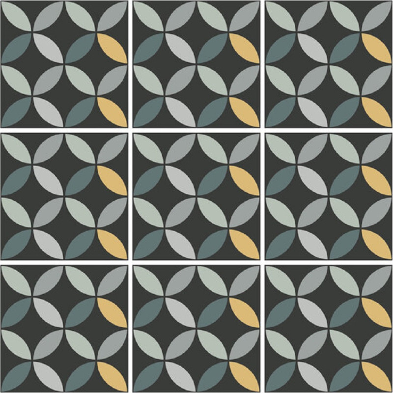 Carreaux ciment - Carrelage PANSY NIGHT 15x15cm imitation ciment