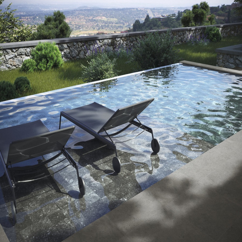 Piscine - Carrelage HIJAU COAL 15x15 cm imitation Pierre de Lave