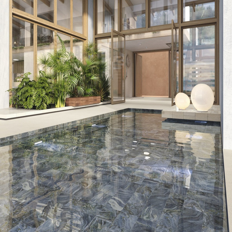 Piscine - Carrelage DEEP BLUE PINK 15x15 cm imitation pierre