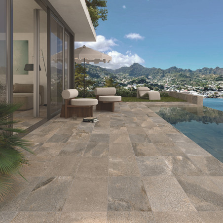 Accueil - Carrelage BALI GRAFITO 30x60 cm R11 ANTIDERAPANT EFFET PIERRE