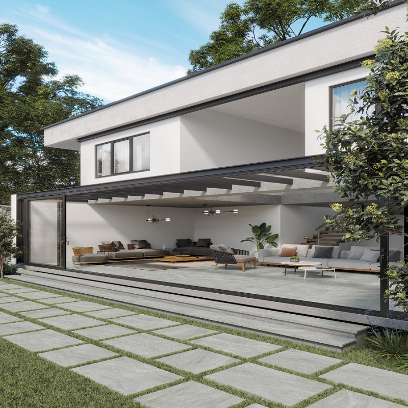 Dalle sur plots terrasse - Dalle sur plots EREBOR GRIS 60x60x2 cm effet pierre antidérapant R11