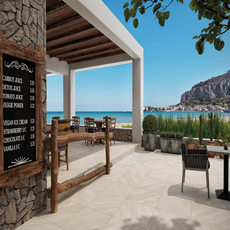 Dalle sur plots terrasse - Dalle sur plots VALAR BEIGE 60x60x2 cm effet pierre antidérapant R11