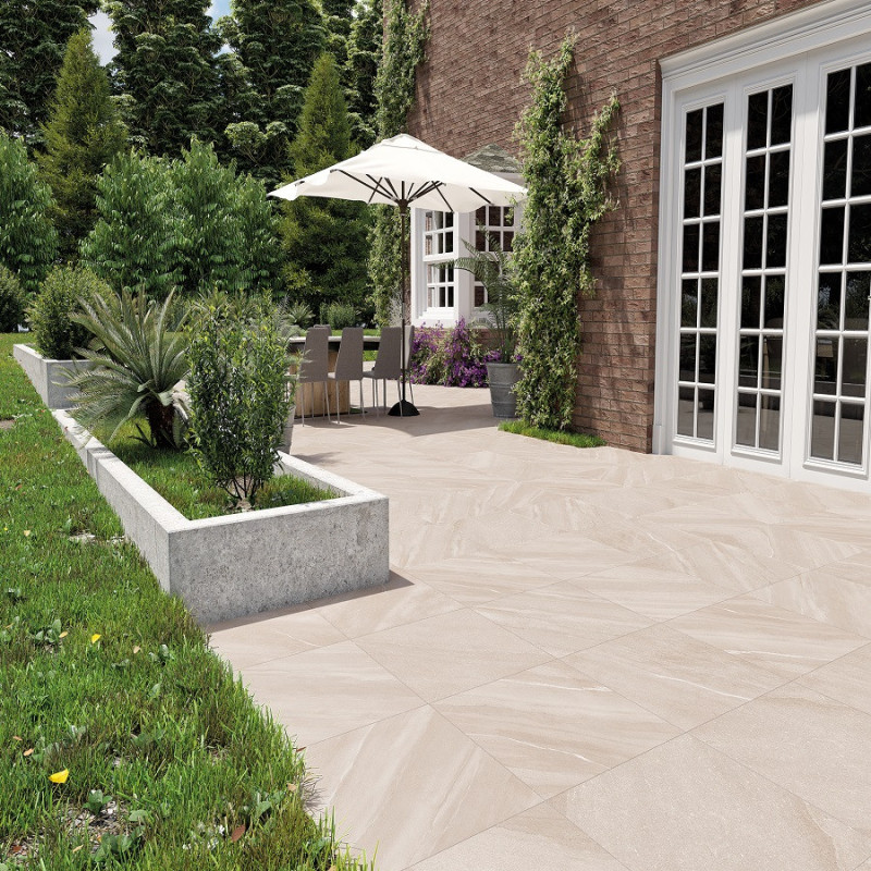 Dalle sur plots terrasse - Dalle sur plots VALAR BEIGE 60x60x2 cm effet pierre antidérapant R11