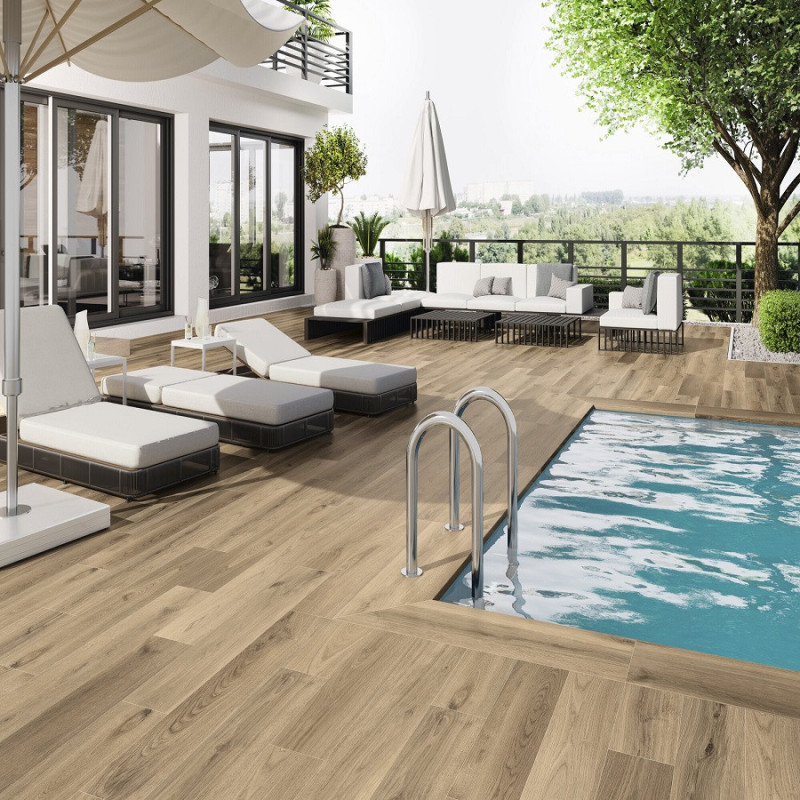 Accueil - MARGELLE KOEN MIELE 33x120x3.2 cm Effet bois antidérapante R11