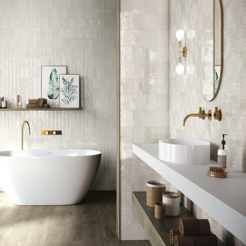 Zellige - Carrelage effet zellige 6,5x13cm FADO WHITE