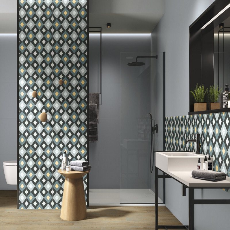 Accueil - Carrelage JASMINE NIGHT 15x15cm imitation ciment