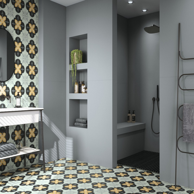 Carreaux ciment - Carrelage VIOLET NIGHT 15x15cm imitation ciment