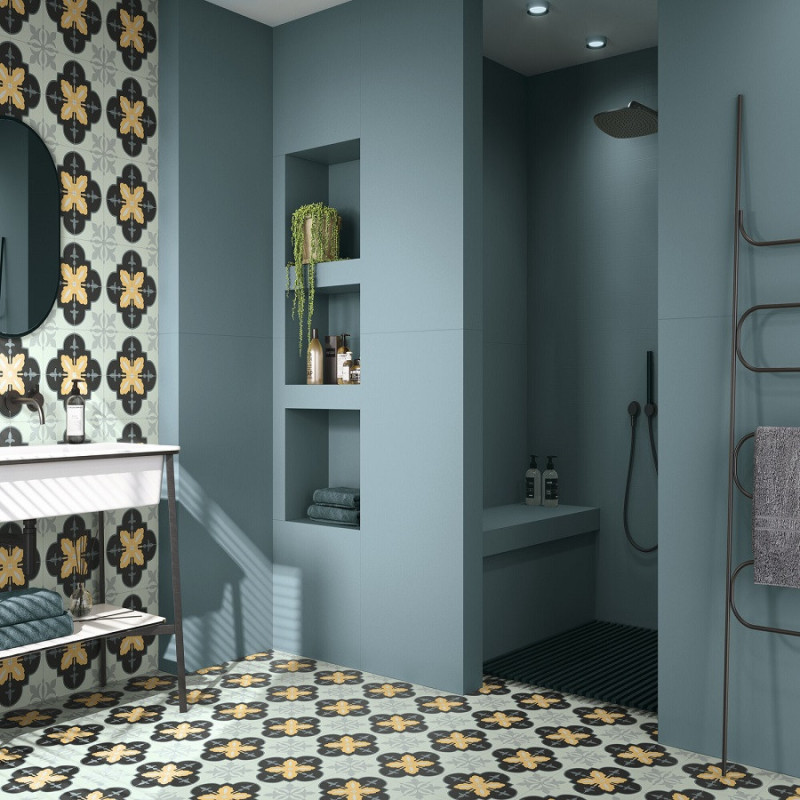 Carreaux ciment - Carrelage VIOLET NIGHT 15x15cm imitation ciment