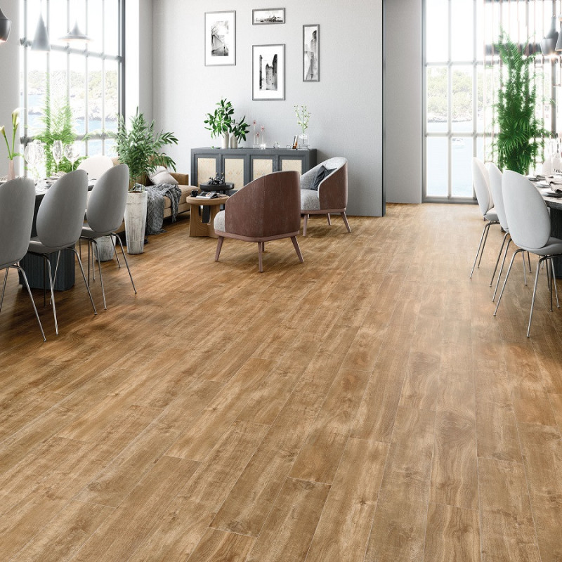 Imitation parquet - Carrelage BOREAL OLIVO 20x120 cm effet bois rectifié