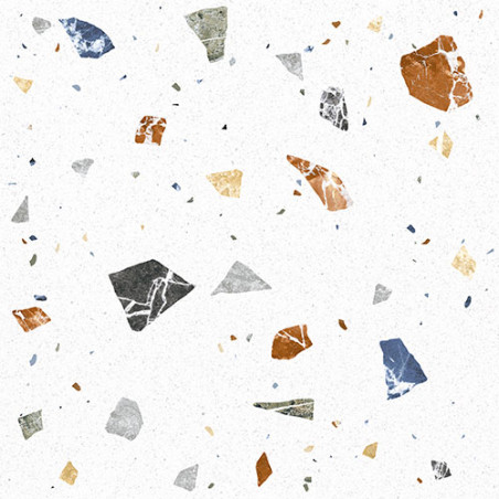 Echantillon - ECHANTILLON Carrelage FINCH BLANCO 100x100 cm IMITATION TERRAZZO satiné